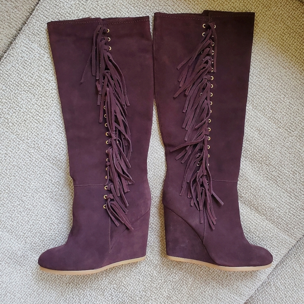 COACH SUEDE FRINGE NEW BOOTS
